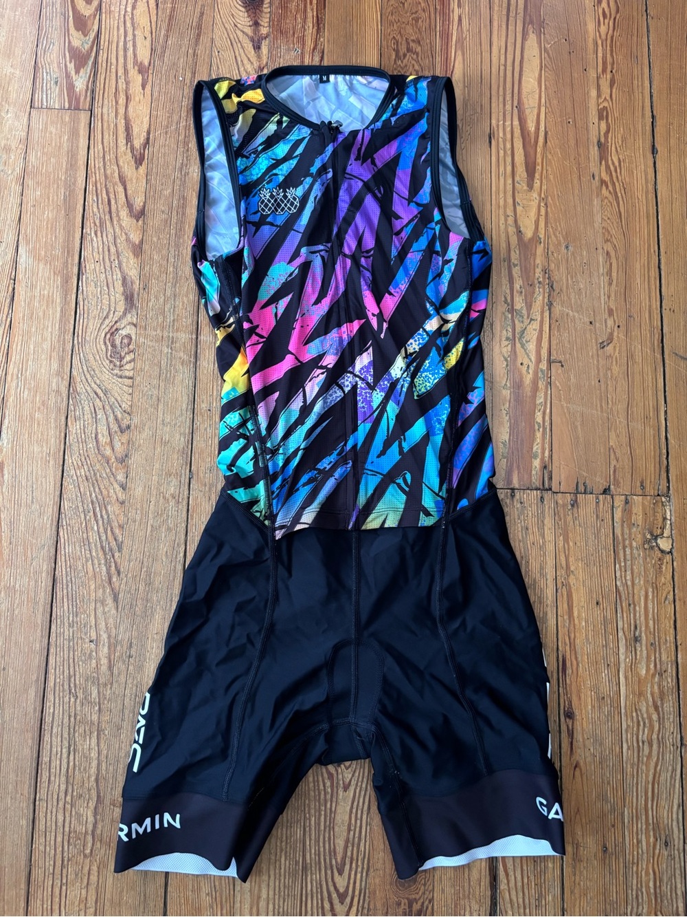 Women’s Tres Piñas Tri Suit in Black with Multicolor Graphics 2024 Team Suit